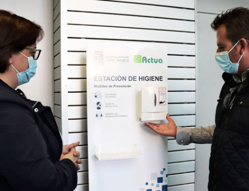 Actúa distribuye estaciones de desinfección en los principales edificios municipales de Torre Pacheco