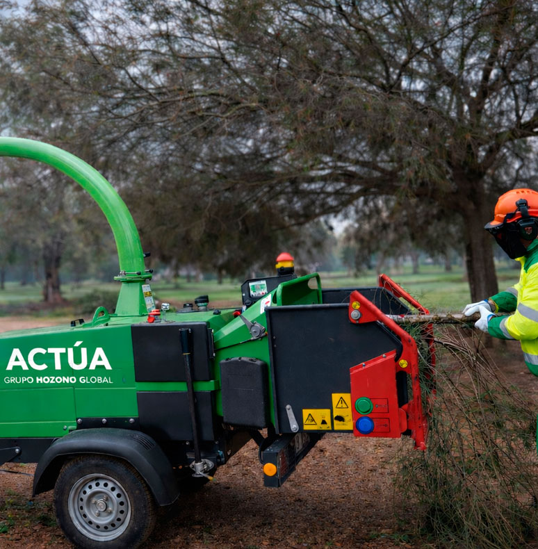 Cartagena mejora sus zonas verdes con un plan de aporte de triturado vegetal